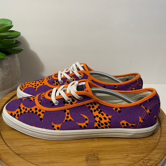 Converse Marimekko All Star Purple Orange Leopard Canvas Sneakers Rare Women's 9 - Picture 1 of 10